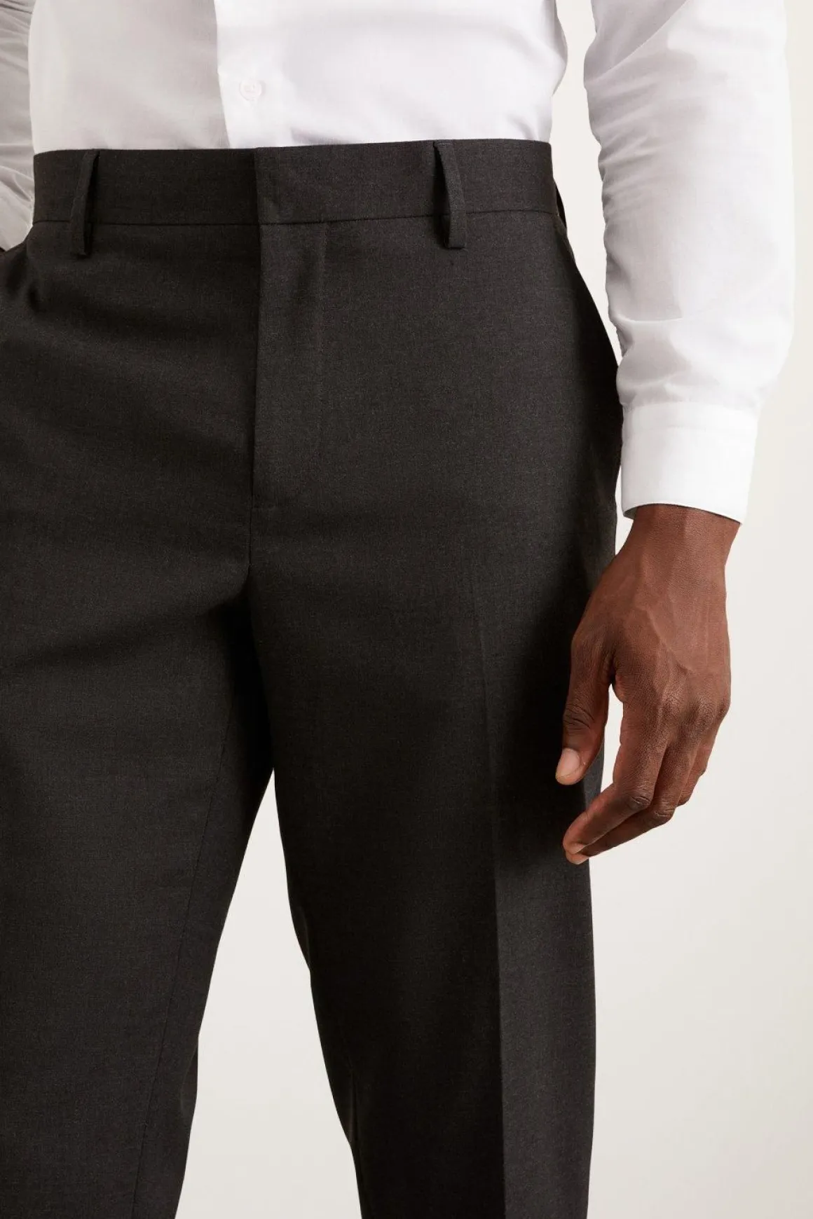 Pantalon de Costume Essentiel Coupe Ajustée Anthracite