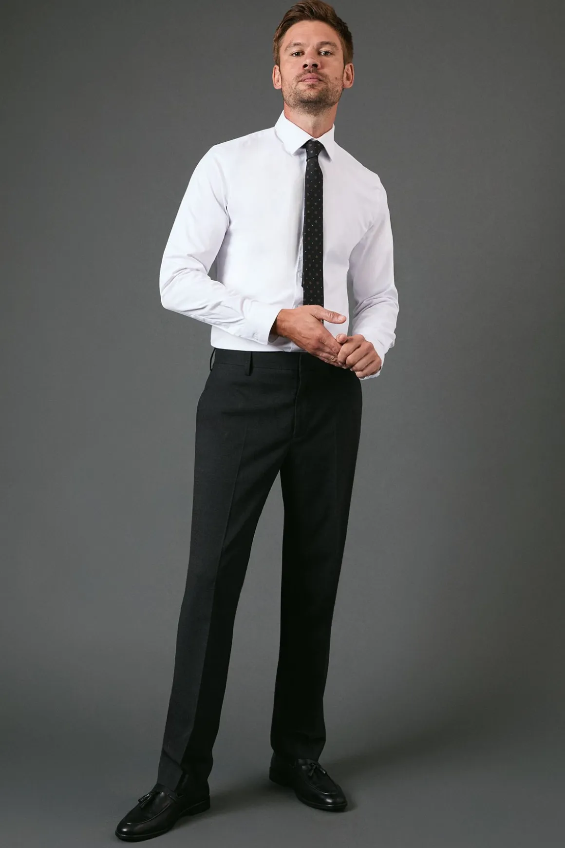 Pantalon de Costume Essentiel Coupe Ajustée Anthracite