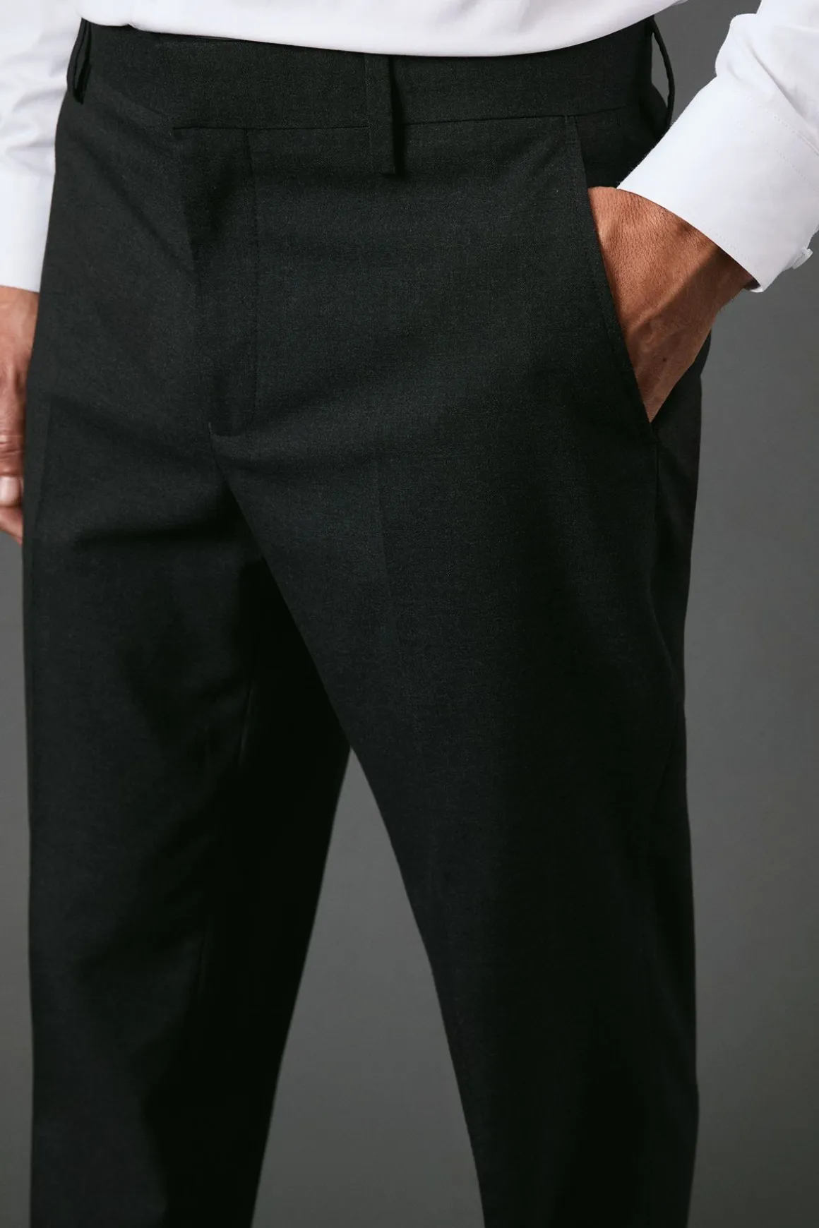 Pantalon de Costume Essentiel Coupe Ajustée Anthracite