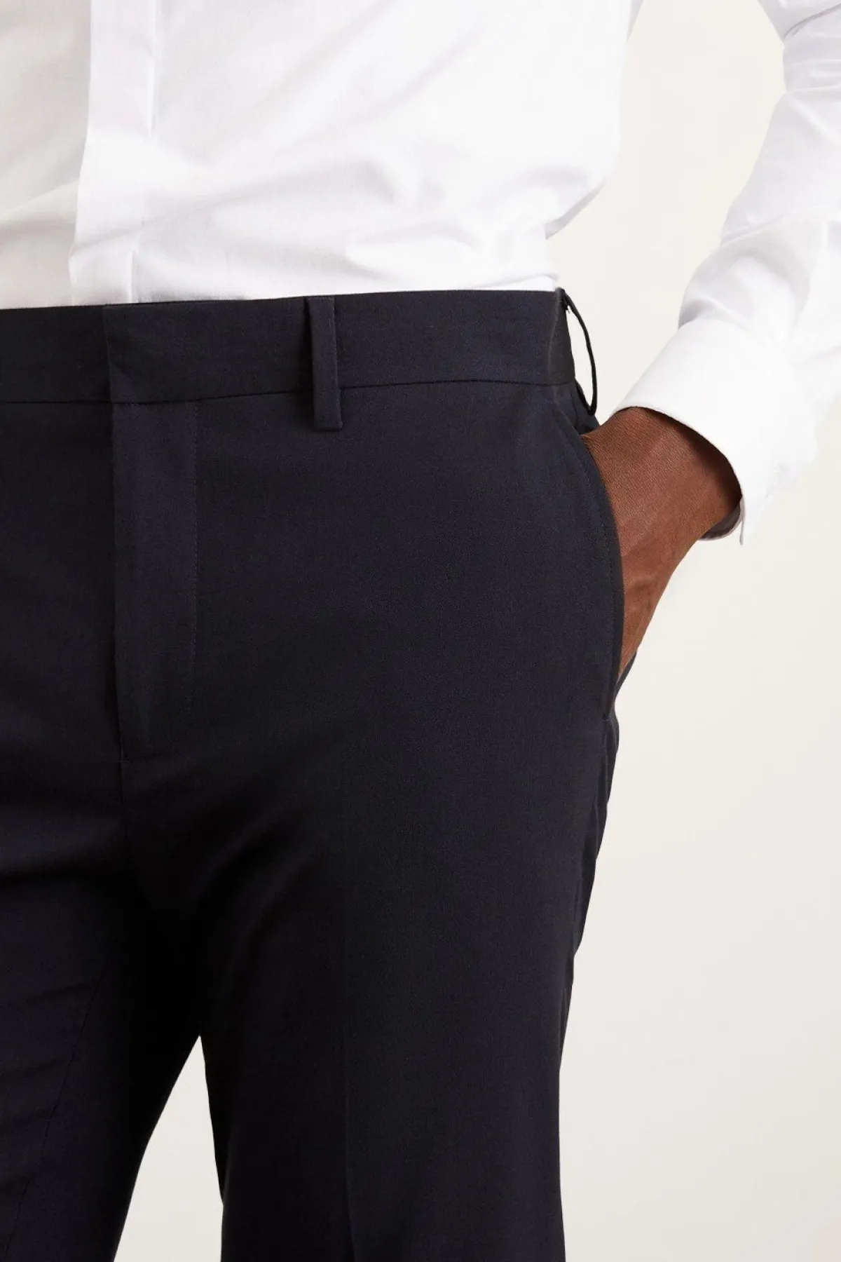 Burton Pantalon de Costume Essentiel Coupe Slim Marine<Homme Essentiels|Costumes Et Tenues Formelles