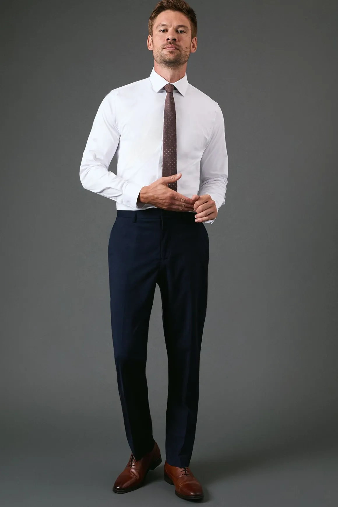 Pantalon de Costume Essentiel Coupe Ajustée Marine