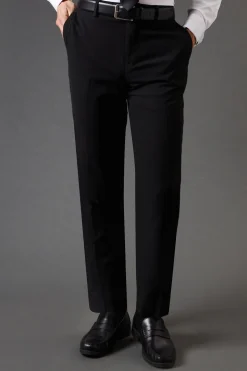 Pantalon de Costume Essentiel Noir Coupe Ajustée