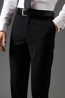 Pantalon de Costume Essentiel Noir Coupe Ajustée