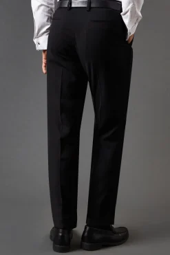 Pantalon de Costume Essentiel Noir Coupe Ajustée