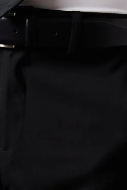 Pantalon de Costume Essentiel Noir Coupe Ajustée