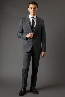 Pantalon de Costume Essentiel Coupe Slim Gris Moyen