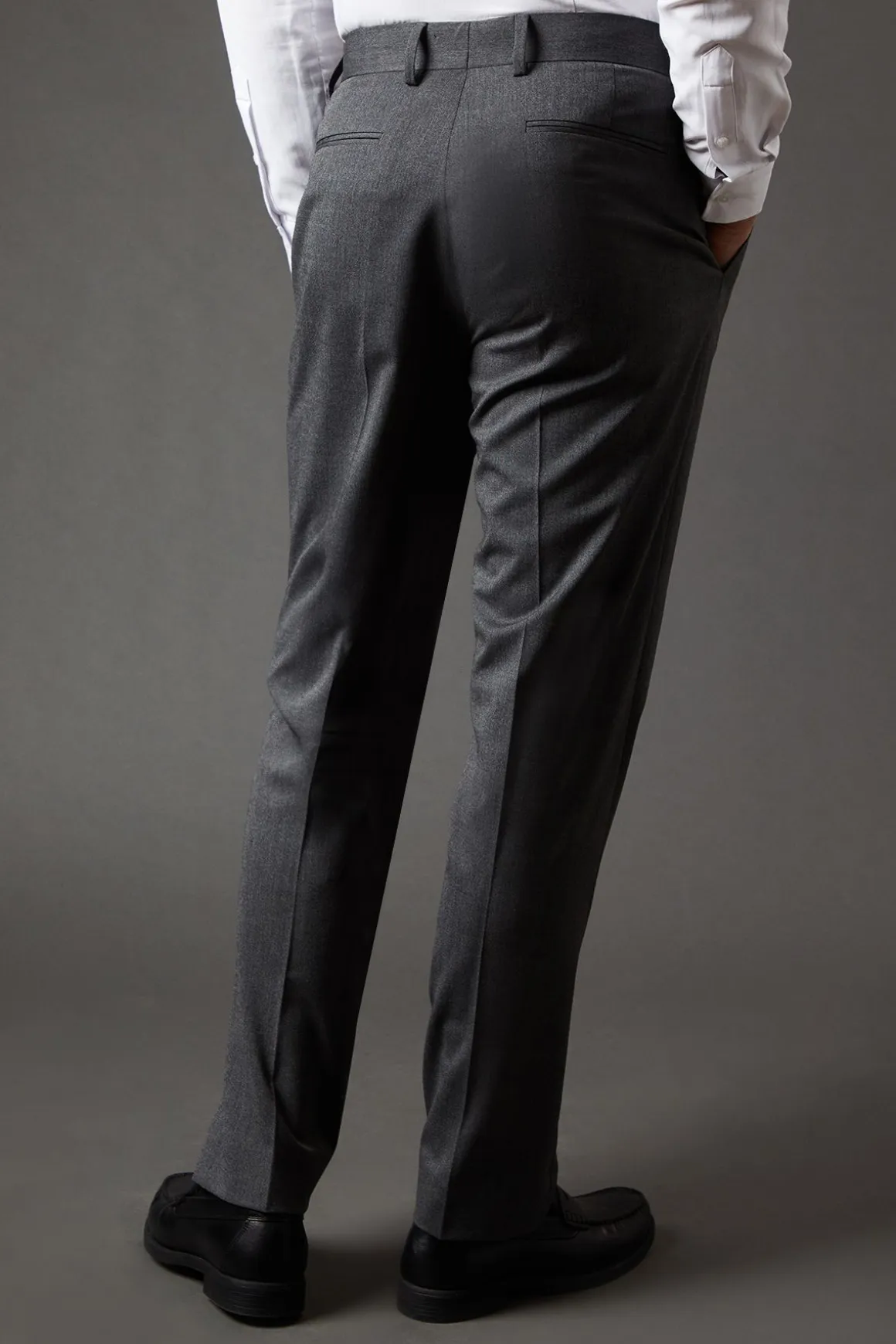 Pantalon de Costume Essentiel Coupe Slim Gris Moyen