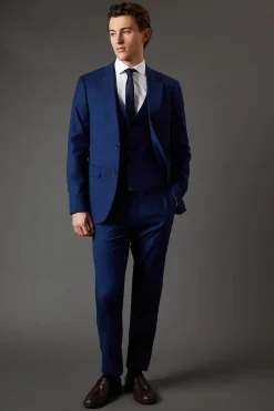 Pantalon de Costume Essentiel Coupe Slim Bleu Marine Français
