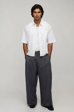 Pantalon De Costume Large Ajusté