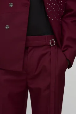 Pantalon De Costume Large À Ceinture Avec Ornements