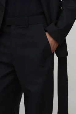 Pantalon De Costume Large Ceinturé
