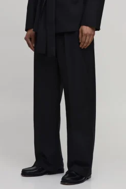 Pantalon De Costume Large Ceinturé
