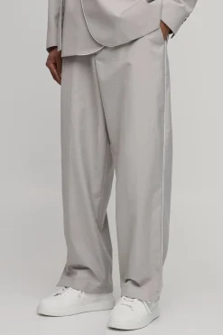 boohooMAN Pantalon De Costume À Ourlet Fendu Avec Finitions Satinées<Homme Ensembles|Costumes Et Tenues Formelles