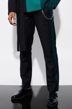 Pantalon de costume à panneaux latéraux fins