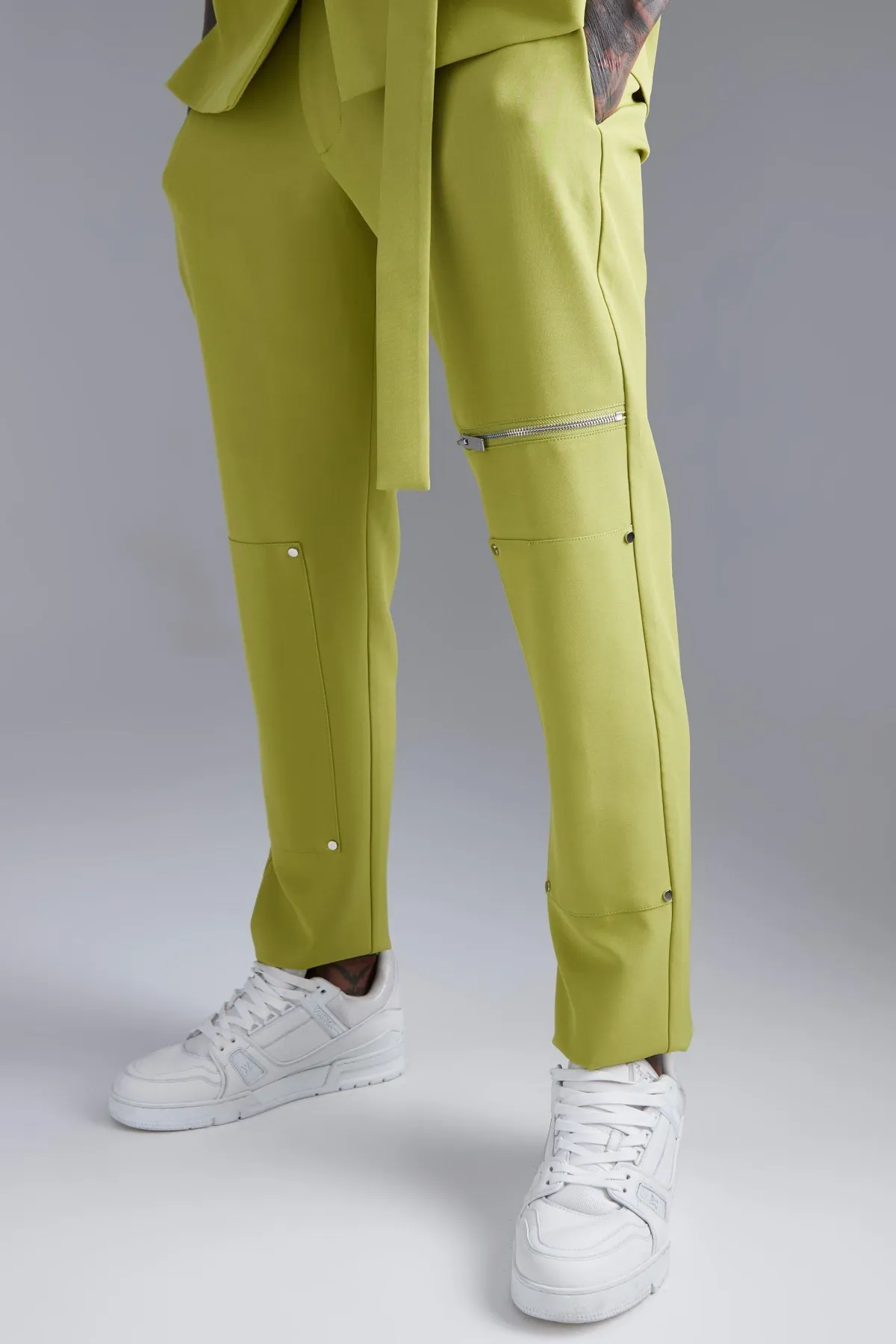 boohooMAN Pantalon de costume skinny zippé<Homme Costumes Et Tenues Formelles