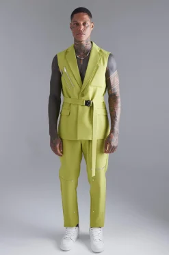boohooMAN Pantalon de costume skinny zippé<Homme Costumes Et Tenues Formelles