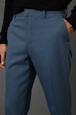 Burton Pantalon de Costume Slim Ajusté en Mélange de Laine Extensible Airforce<Homme Costumes Et Tenues Formelles