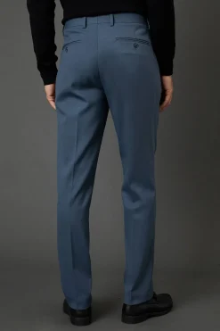 Burton Pantalon de Costume Slim Ajusté en Mélange de Laine Extensible Airforce<Homme Costumes Et Tenues Formelles