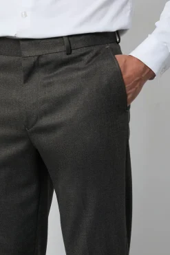 Pantalon De Costume Slim Anthracite Tissage Bout À Bout