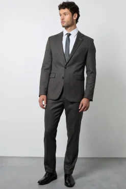 Pantalon De Costume Slim Anthracite Tissage Bout À Bout