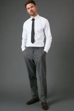 Pantalon de Costume Slim Fit Aspect Tweed Anthracite