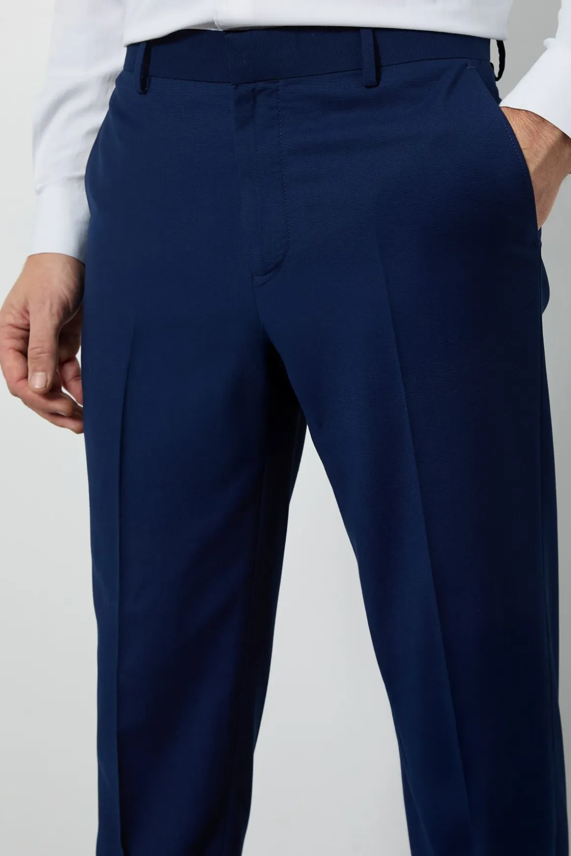 Pantalon De Costume Slim Texturé Bleu Roi