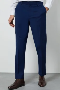 Pantalon De Costume Slim Texturé Bleu Roi