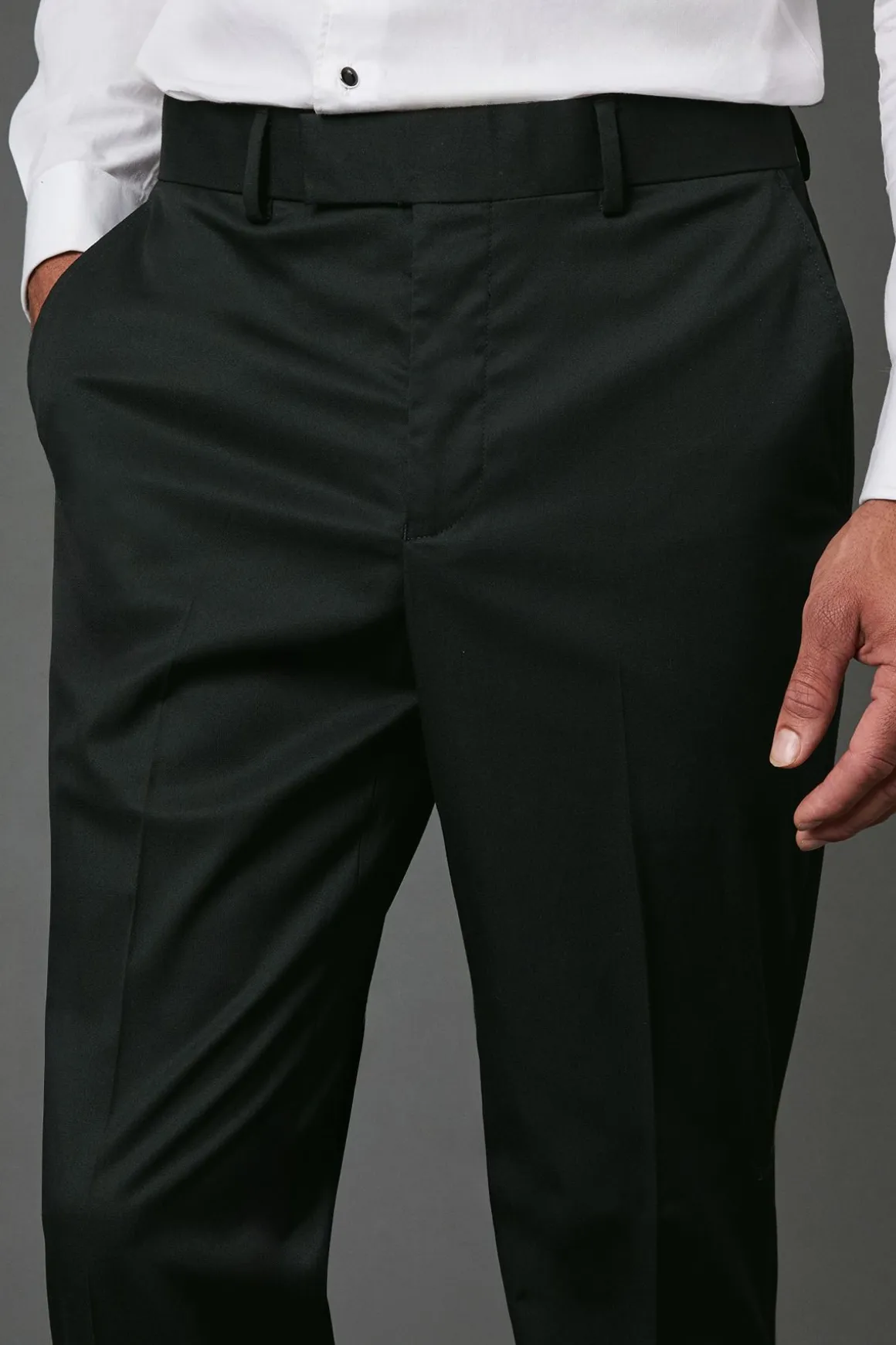 Pantalon de Costume Smoking Noir Coupe Ajustée