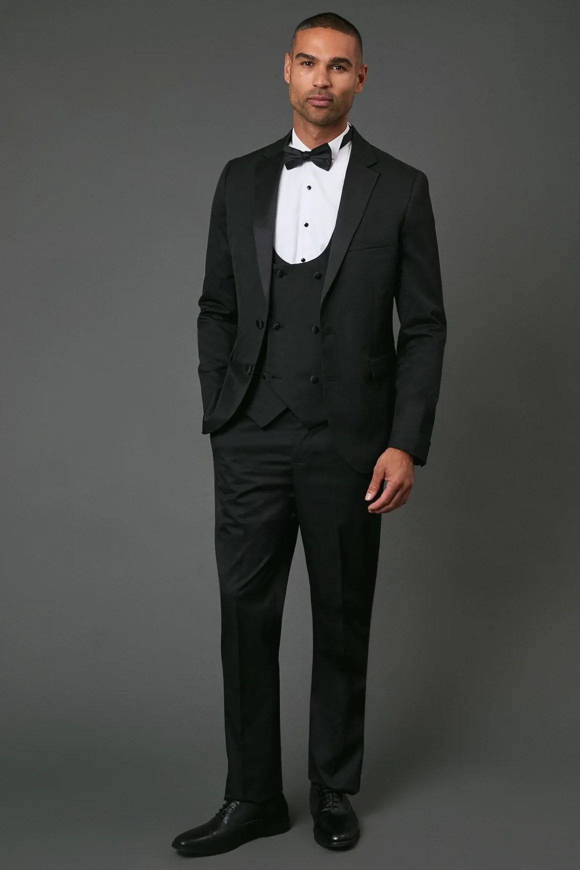 Pantalon de Costume Smoking Noir Coupe Ajustée