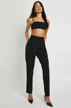 boohoo Pantalon de costume sur mesure, taille haute, coupe fuselée<Femme Pantalons