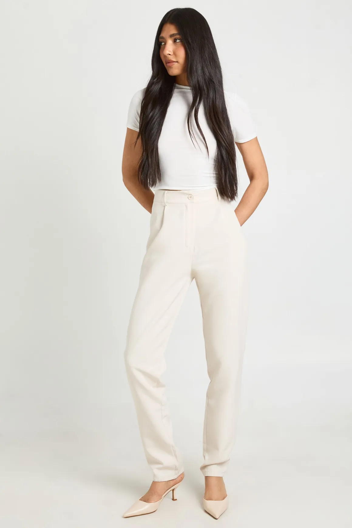 Pantalon De Costume Tailleur Fuselé Taille Haute Tall