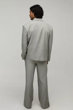 Pantalon De Costume Évasé Ajusté Avec Détail Zippé