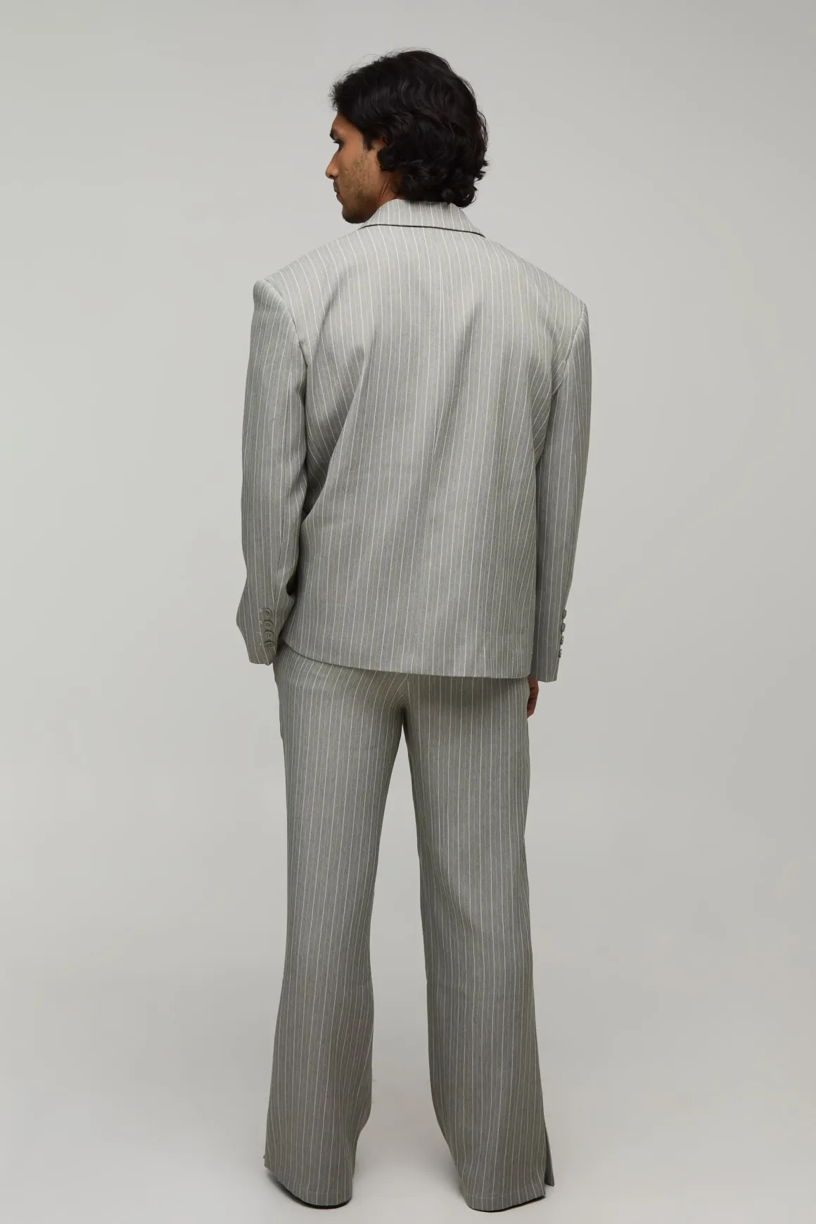 Pantalon De Costume Évasé Ajusté Avec Détail Zippé