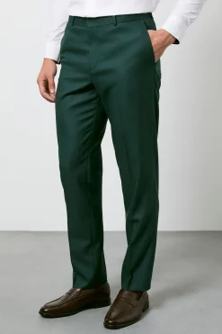 Pantalon De Costume Vert Foncé Coupe Ajustée