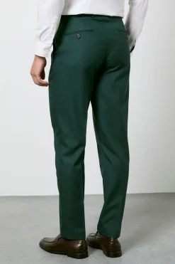 Pantalon De Costume Vert Foncé Coupe Ajustée