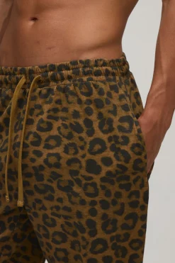 Pantalon De Détente Coupe Droite Imprimé Léopard