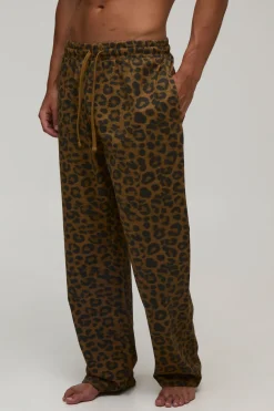 Pantalon De Détente Coupe Droite Imprimé Léopard