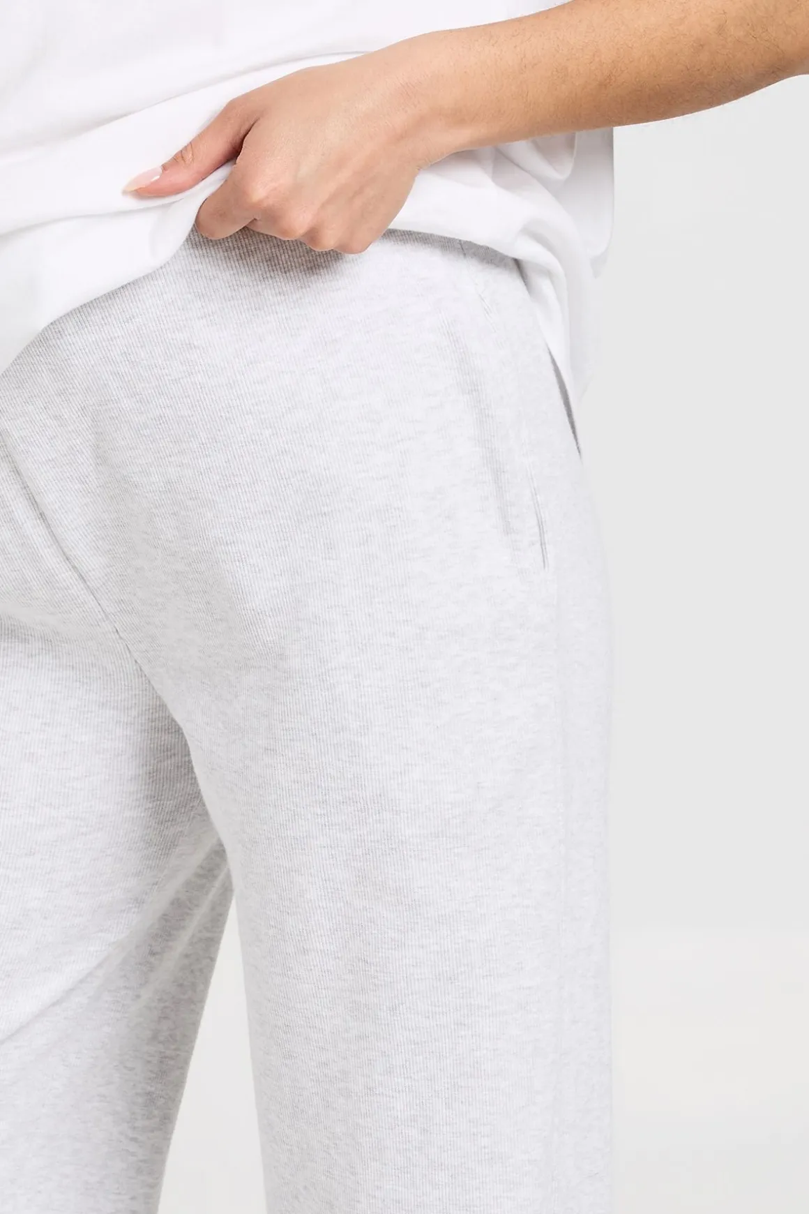 Pantalon De Grossesse Basique Côtelé À Jambe Large