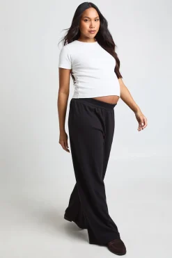 Pantalon De Grossesse Côtelé Basique À Jambe Droite