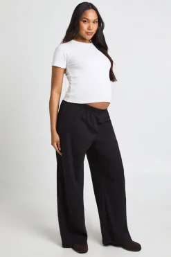 Pantalon De Grossesse Côtelé Basique À Jambe Droite