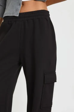 Pantalon De Jogging Cargo Taille Haute Coupe Large