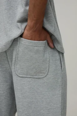 boohooMAN Pantalon De Jogging Droit En Molleton Épais 480 G/m²<Homme Nouveautés Grande Taille|Ensembles Grandes Tailles