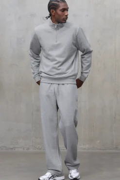 boohooMAN Pantalon De Jogging Droit En Molleton Épais 480 G/m²<Homme Nouveautés Grande Taille|Ensembles Grandes Tailles