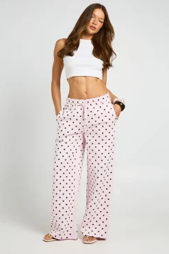 Pantalon De Jogging Droit Taille Mi-haute À Pois