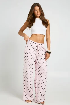 Pantalon De Jogging Droit Taille Mi-haute À Pois