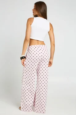 Pantalon De Jogging Droit Taille Mi-haute À Pois