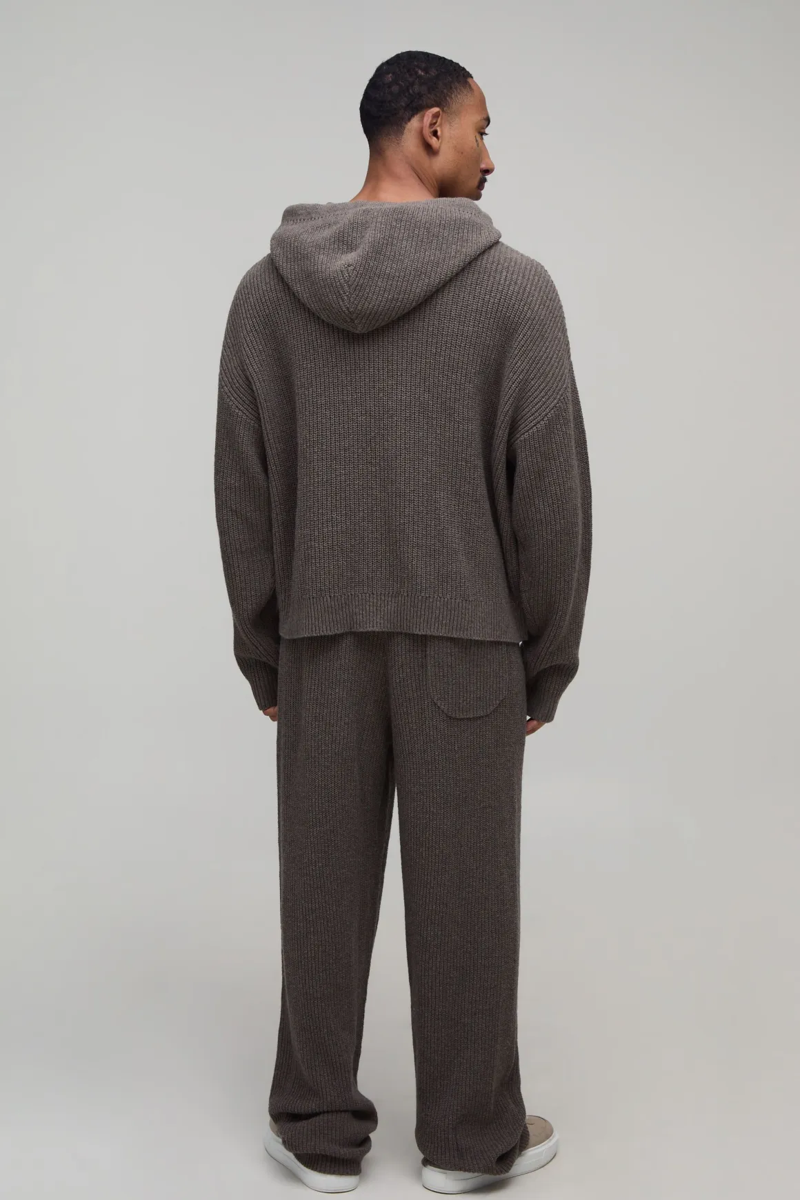 Pantalon De Jogging Large En Maille Côtelée Mélange Laine