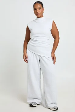 boohoo Pantalon De Jogging Large Plissé Taille Haute Grande Taille<Femme Pantalons|Joggings