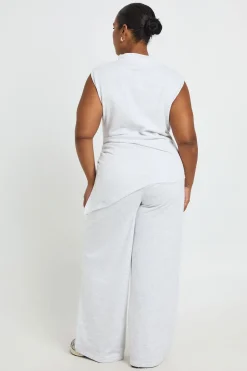 boohoo Pantalon De Jogging Large Plissé Taille Haute Grande Taille<Femme Pantalons|Joggings
