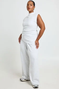 boohoo Pantalon De Jogging Large Plissé Taille Haute Grande Taille<Femme Pantalons|Joggings